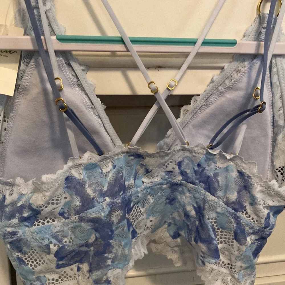 Aerie Blue Lace Bralette with Strappy Back - Picture 4 of 4